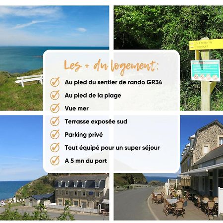 Appart' Avec Grande Terrasse Vue Mer -50M Plage Et Du Sentier De Randonnee Planguenoual Екстер'єр фото