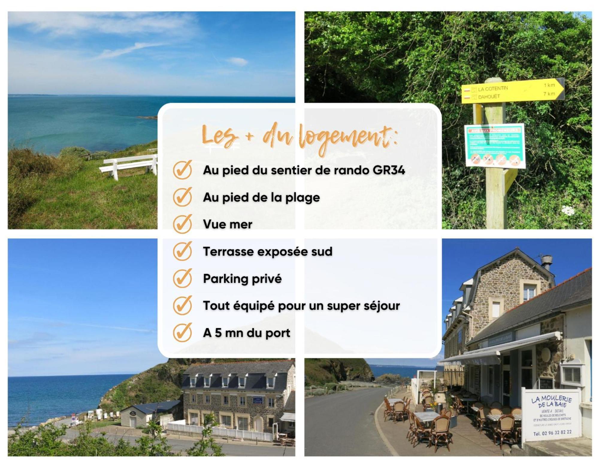 Appart' Avec Grande Terrasse Vue Mer -50M Plage Et Du Sentier De Randonnee Planguenoual Екстер'єр фото